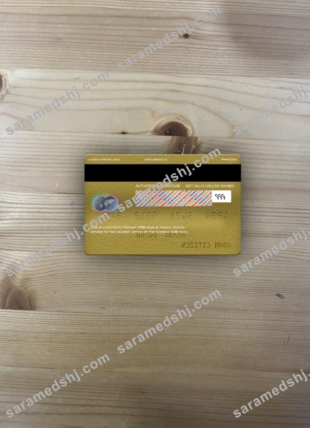 Norway DNB bank mastercard gold photolook back